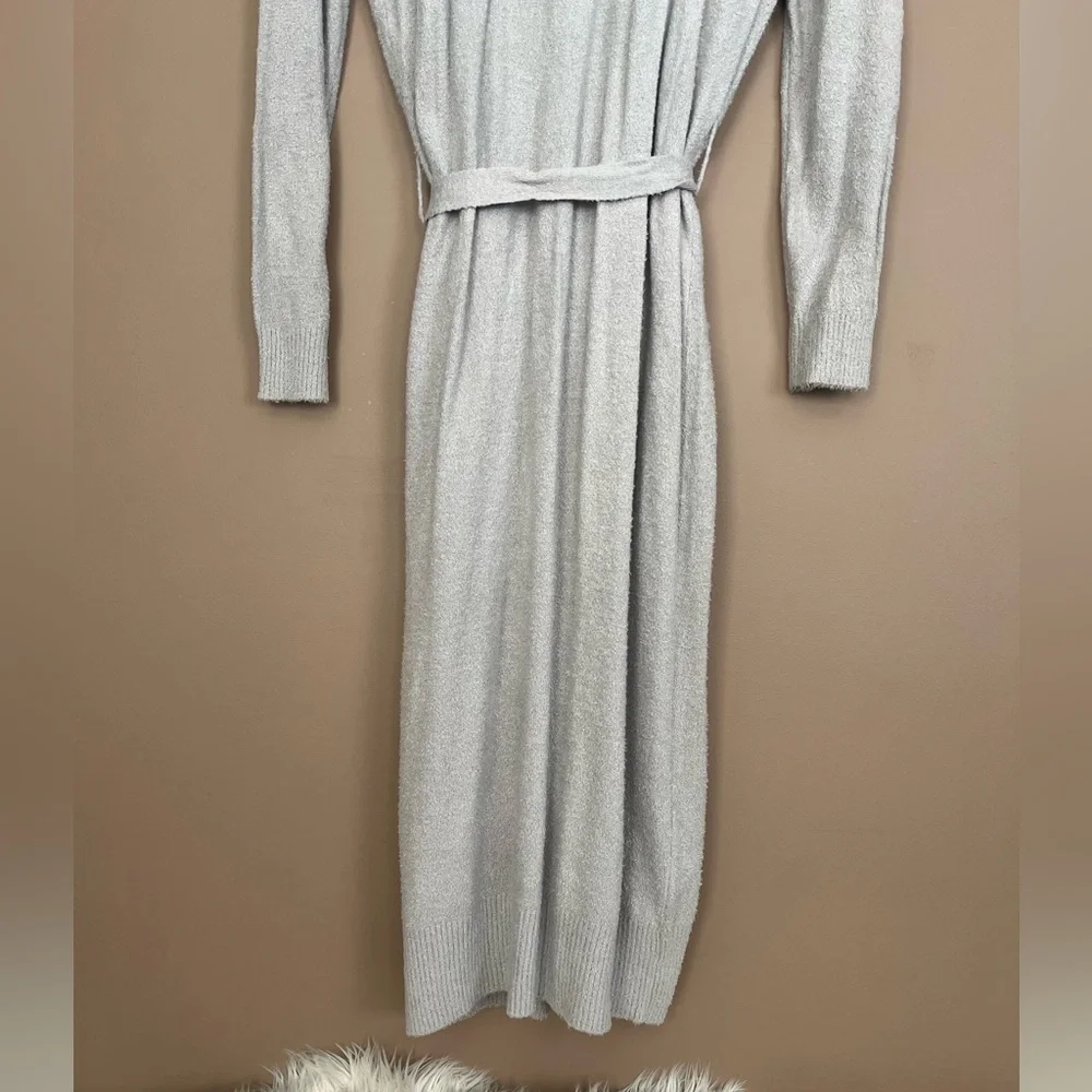 {Rachel Zoe} Long Duster Cardigan Sweater with Tie Waist in Grey - Womens Medium